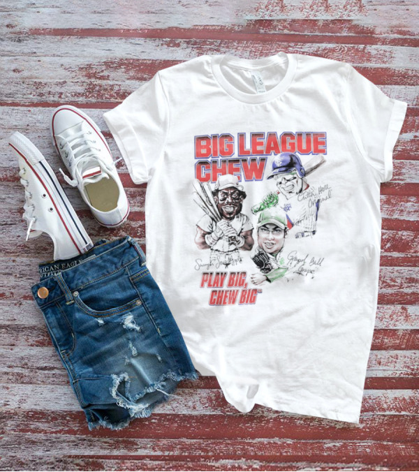 Big League Chew Play Big Chew Big Baseball Caricature T-Shirt