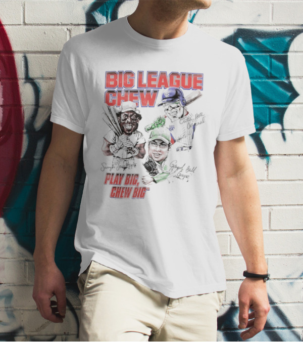 Big League Chew Play Big Chew Big Baseball Caricature T-Shirt