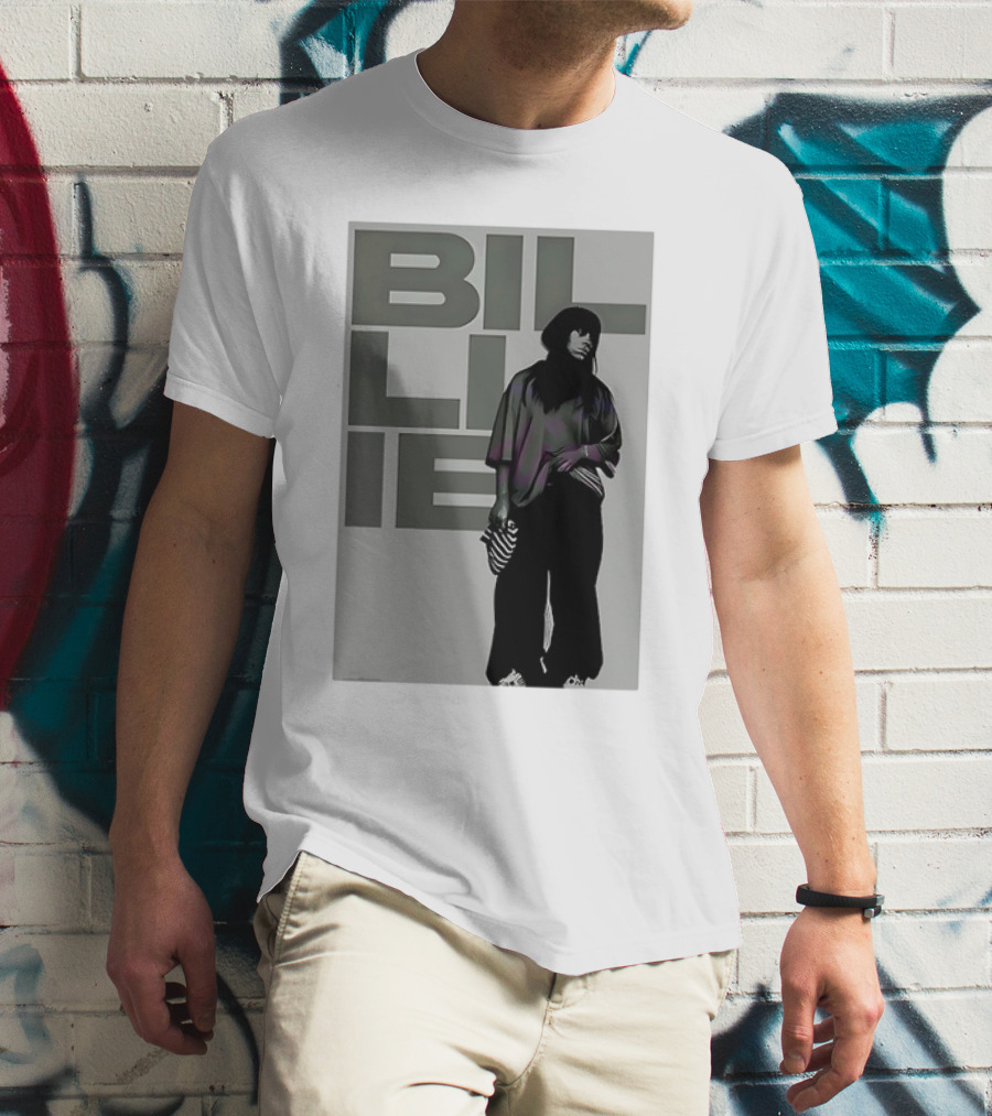 Billie Eilish Striped Bag Monochrome Fashion T-Shirt