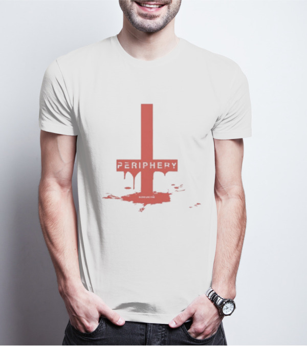 Periphery Blood Like Wine Dripping Cross Design T-Shirt