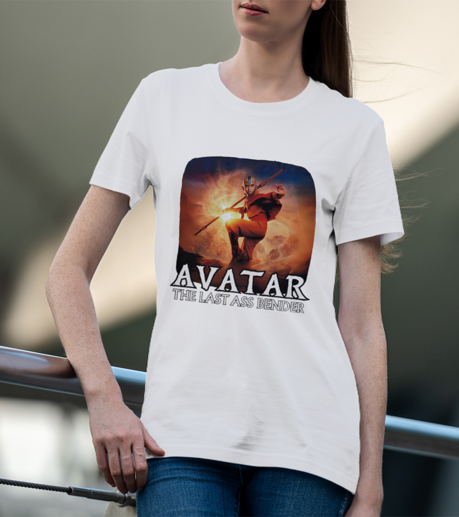 Avatar The Last Ass Bender Aang Parody With Red Outfit And Staff T-Shirt