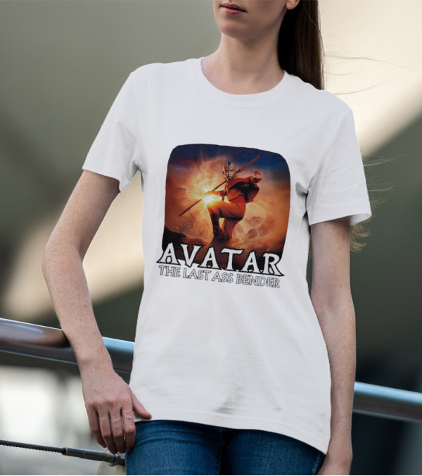 Avatar The Last Ass Bender Aang Parody With Red Outfit And Staff T-Shirt