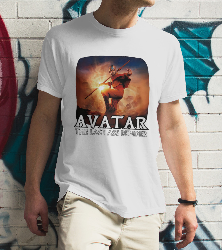 Avatar The Last Ass Bender Aang Parody With Red Outfit And Staff T-Shirt