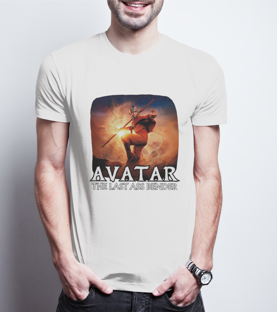Avatar The Last Ass Bender Aang Parody With Red Outfit And Staff T-Shirt