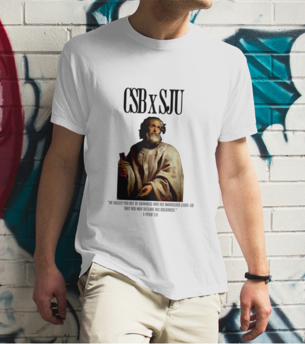 CSB SJU He Called You Out Of Darkness Into His Marvelous Light Saint Peter Painting T-Shirt
