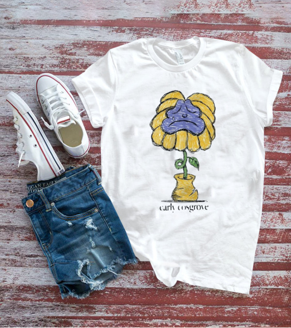 Carly Cosgrove Sad Flower Yellow Petals Blue Face Bloom T-Shirt