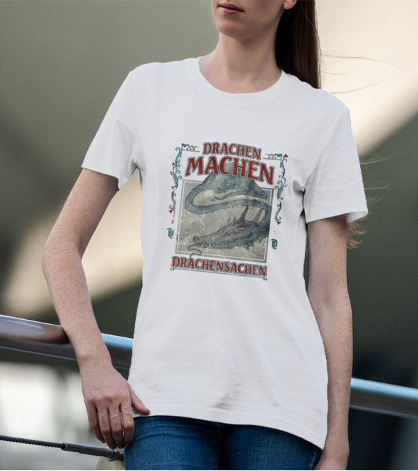 Drachen Machen Drachensachen Dragon Artwork Scene T-Shirt