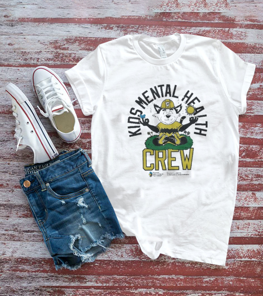 Kids Mental Health Crew Soccer Team Support Mascot Meditation Positive Wellbeing T-Shirt