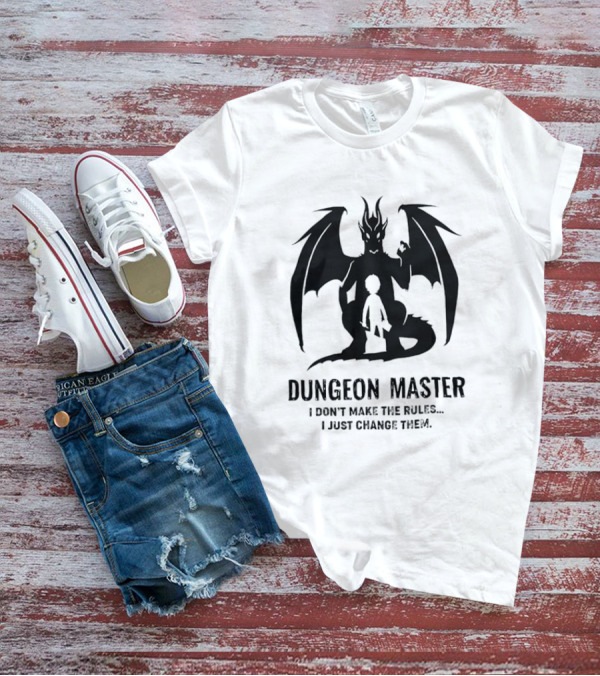Dungeon Master I Don’t Make The Rules I Just Change Them Dragon Silhouette T-Shirt