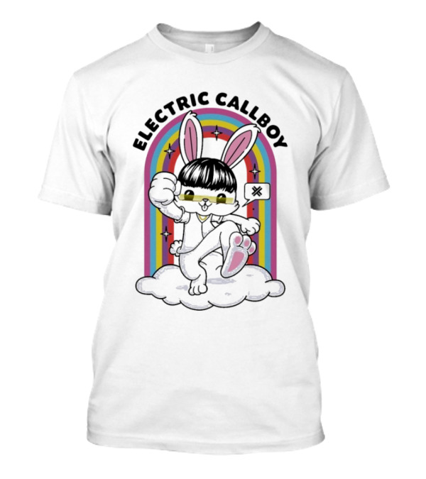 "Electric Callboy Bunny Rainbow Sunglasses Black Bunny" T-Shirt