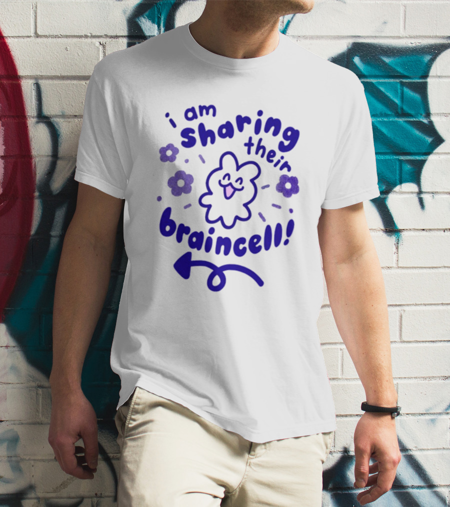 I Am Sharing Their Braincell Playful Character With Flowers And Arrow T-Shirt