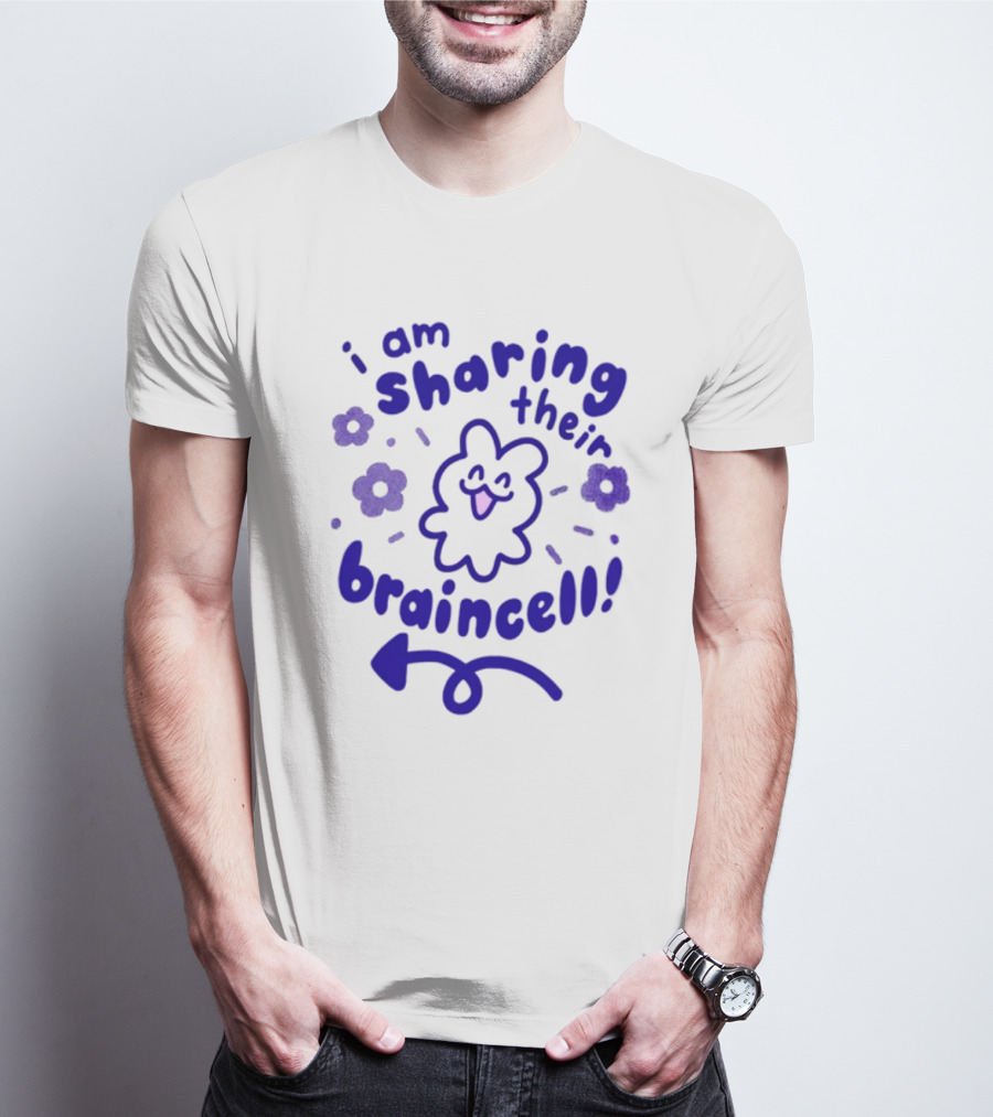 I Am Sharing Their Braincell Playful Character With Flowers And Arrow T-Shirt
