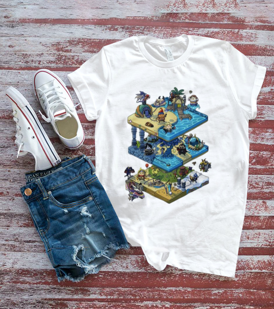 Final Fantasy OC Commission Adventure Island Levels Scene T-Shirt