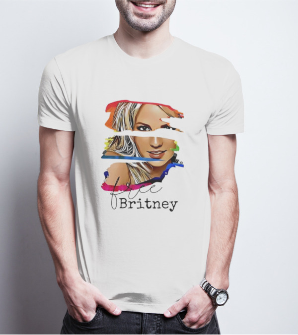 "Free Britney Spears Colorful Streak Portrait" T-Shirt
