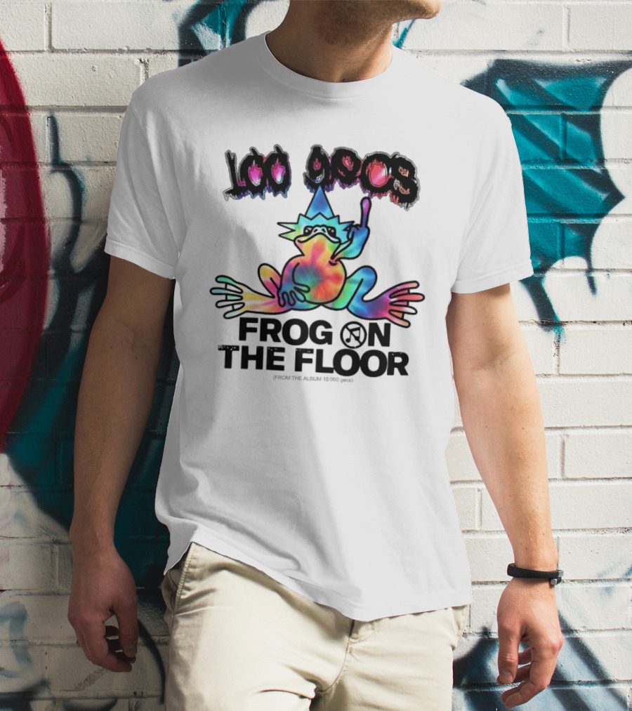 100 Gecs Rainbow Frog Tie-Dye Party Vibes T-Shirt