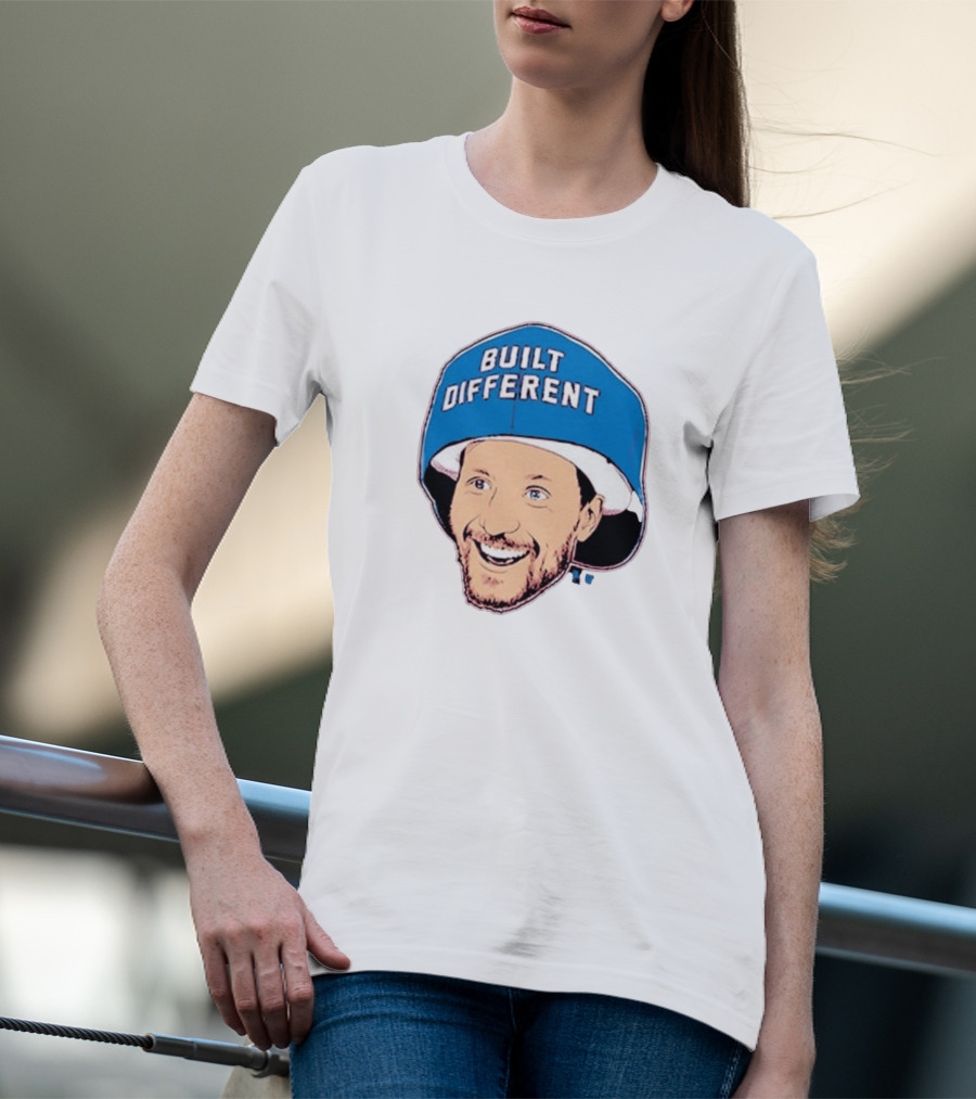 Gabriel Landeskog Built Different Blue Helmet Illustration T-Shirt