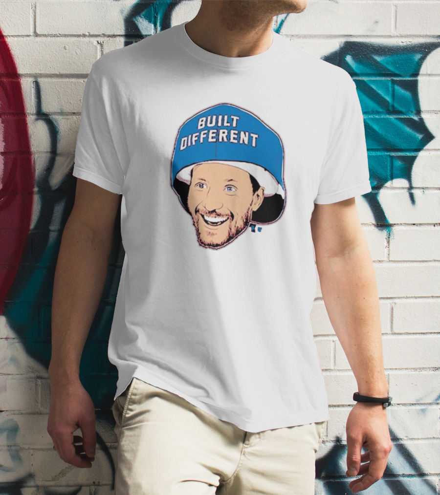 Gabriel Landeskog Built Different Blue Helmet Illustration T-Shirt
