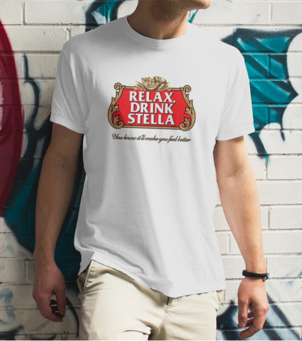 Houseofharry Relax Drink Stella Belgian Beer Inspired Crest T-Shirt