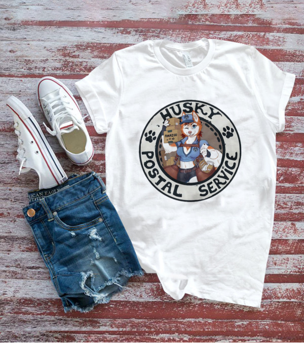 Husky Postal Service Amazoo Paw Print Circle T-Shirt