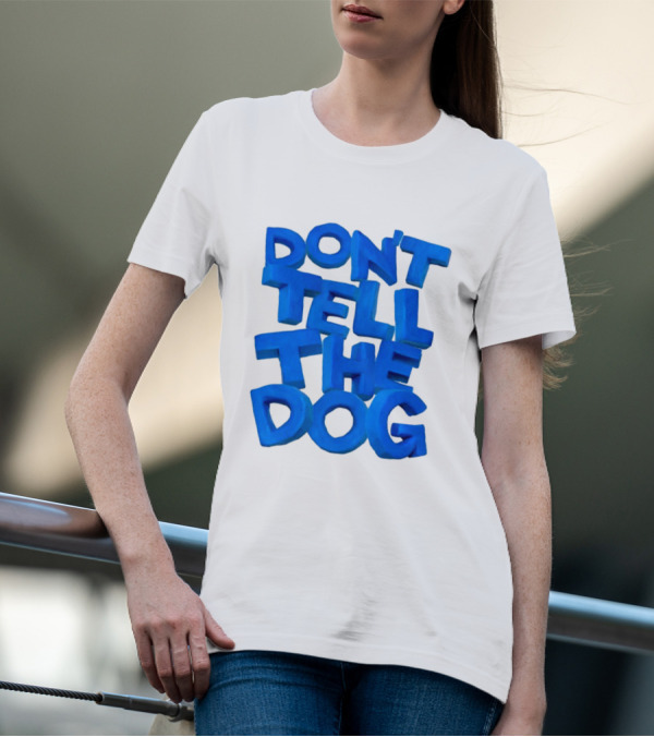 James Marriott Don't Tell The Dog Blue Text White Album T-Shirt