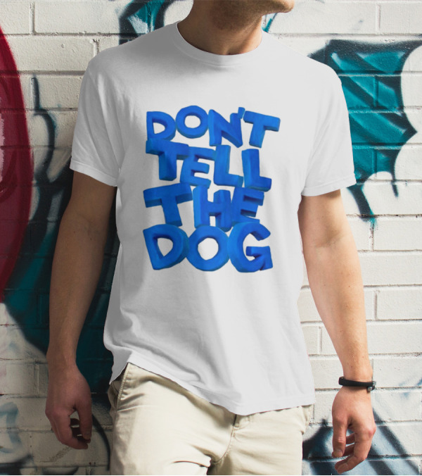 James Marriott Don't Tell The Dog Blue Text White Album T-Shirt