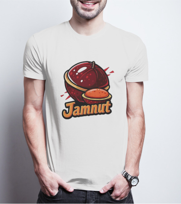 Jamnut Bold Fruit Style Text And Iconic Split Shell Nut T-Shirt