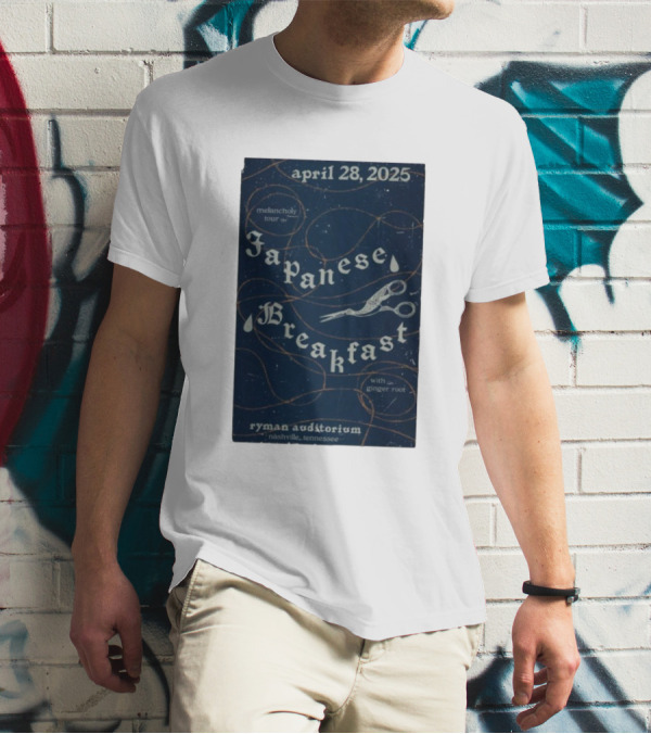April 28 2025 Melancholy Tour Japanese Breakfast Ryman Auditorium Nashville With Ginger Root T-Shirt