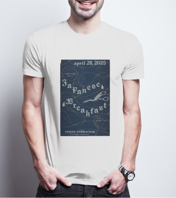 April 28 2025 Melancholy Tour Japanese Breakfast Ryman Auditorium Nashville With Ginger Root T-Shirt