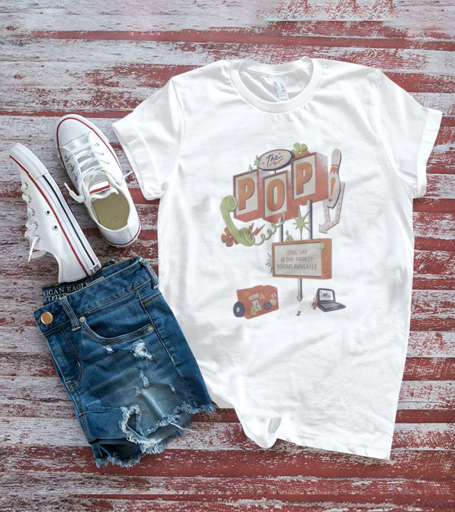 The Pop Long Day At The Parks Rooms Available Retro Sign With Bowling And Telephone Elements T-Shirt