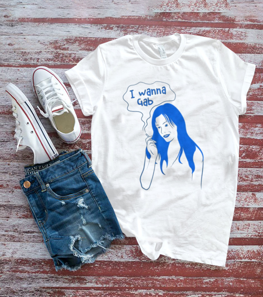 I Wanna Gab Cigarettes Blue Smoking Graphic T-Shirt