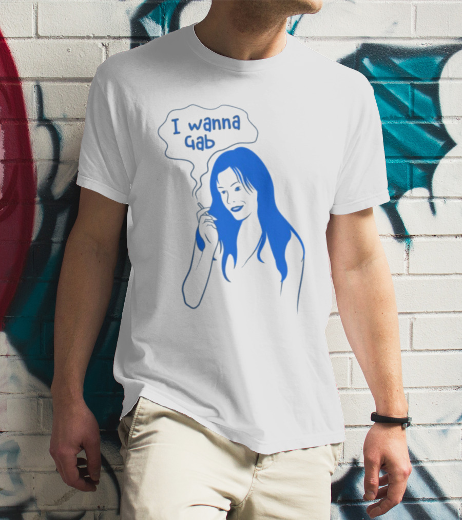 I Wanna Gab Cigarettes Blue Smoking Graphic T-Shirt