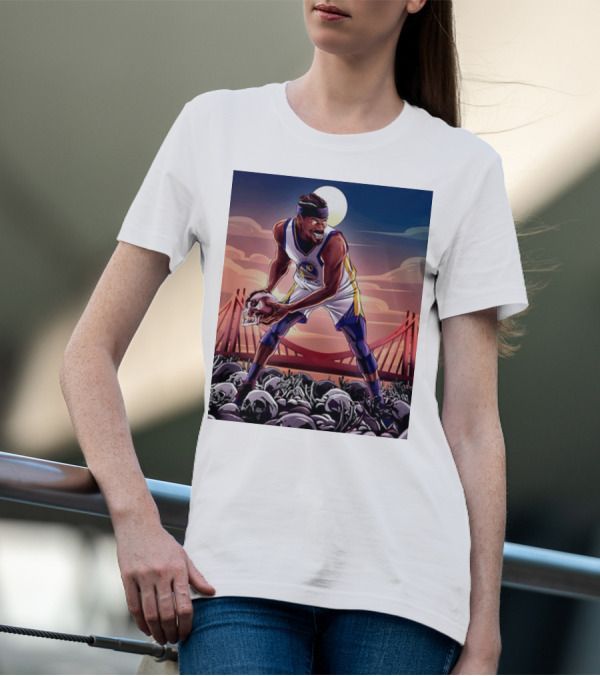 Golden State Warriors Basketball Skulls Bridge Sunset T-Shirt