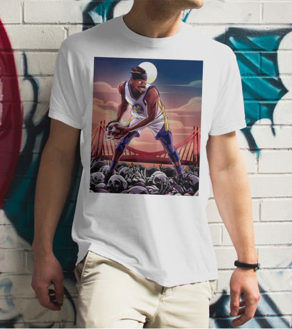 Golden State Warriors Basketball Skulls Bridge Sunset T-Shirt