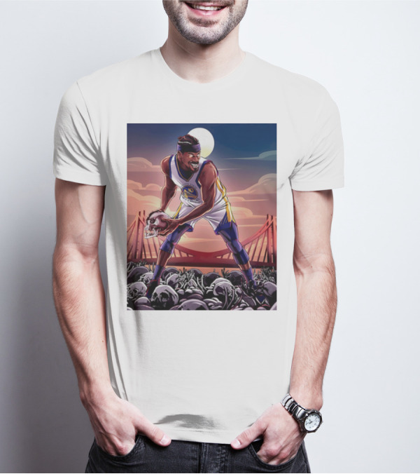 Golden State Warriors Basketball Skulls Bridge Sunset T-Shirt