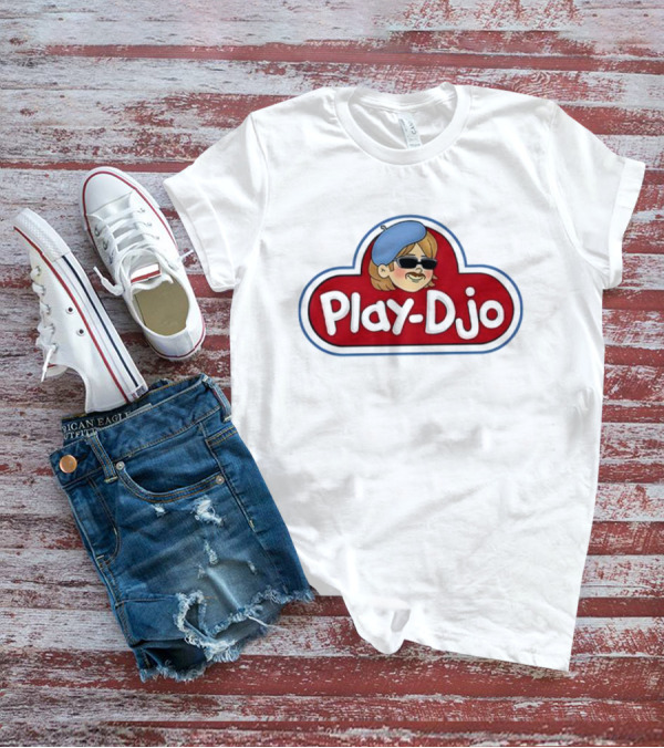 Play-Djo Joe Keery Character Illustration With Blue Beret T-Shirt