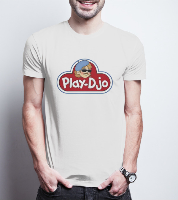 Play-Djo Joe Keery Character Illustration With Blue Beret T-Shirt