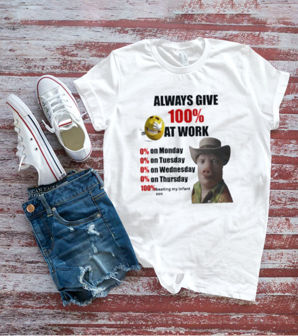 John Pork Always Give 100% At Work Emoji Cowboy Hat T-Shirt