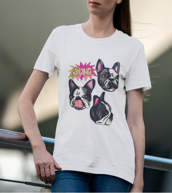 Kel Lauren Remi Wolf Juno Dog Faces Colorful Design T-Shirt