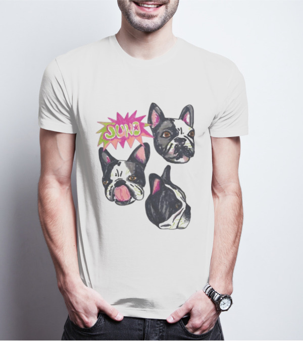 Kel Lauren Remi Wolf Juno Dog Faces Colorful Design T-Shirt