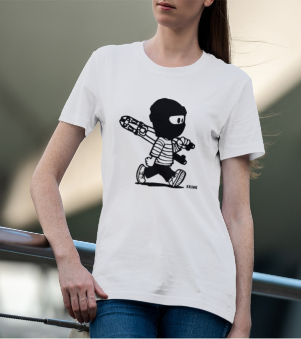Krime Calvin Graffiti Comic Style Mischief Artwork T-Shirt