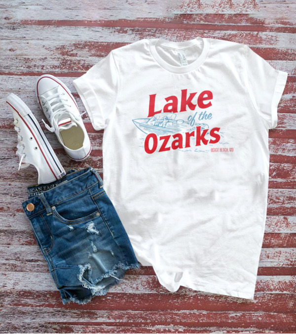 Lake Of The Ozarks Osage Beach MO Retro Boat Illustration T-Shirt