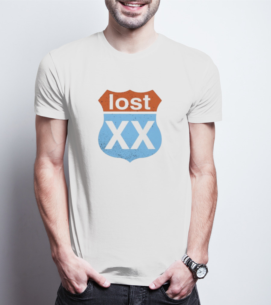Lost XX Route Shield Mgk Wearing T-Shirt