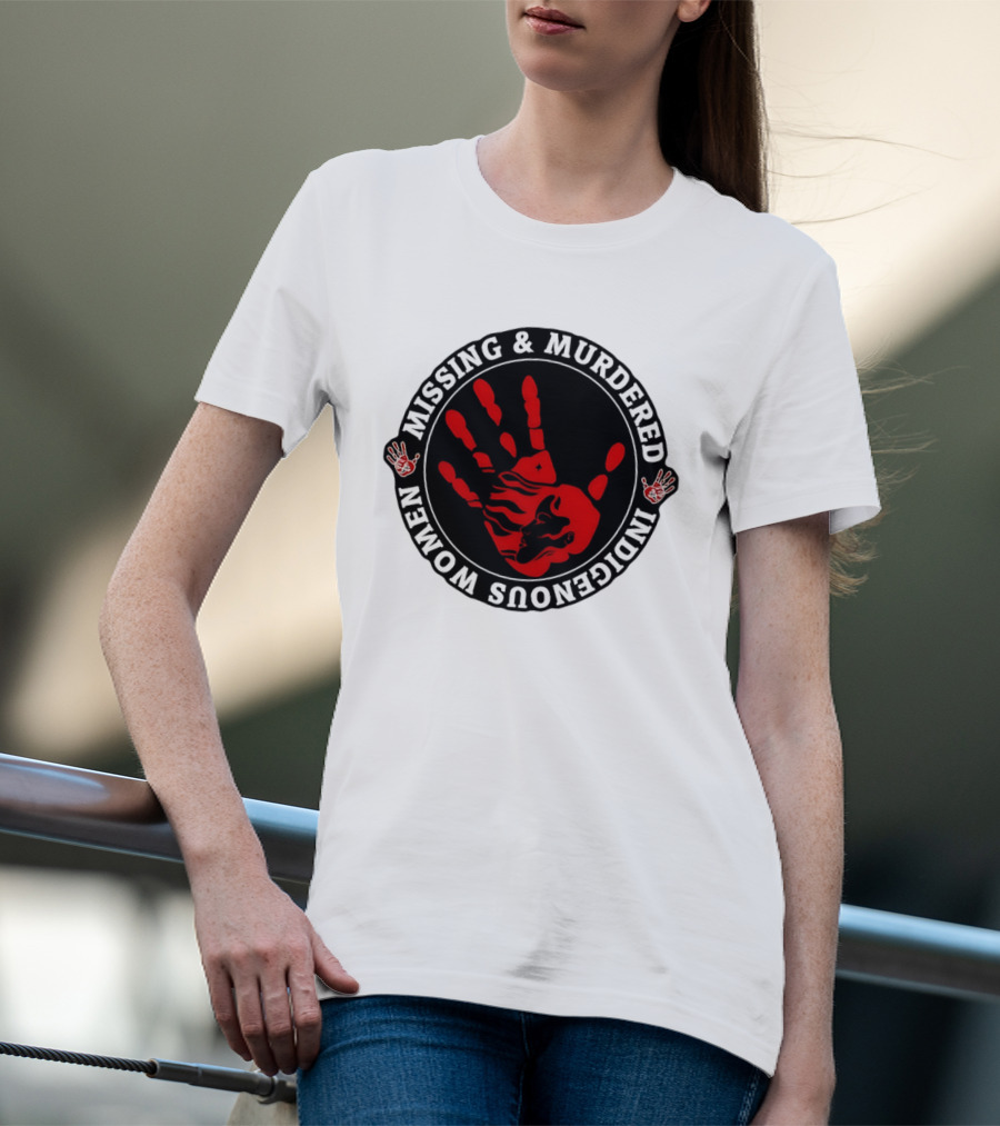 Missing Murdered Indigenous Women Red Handprint Symbol T-Shirt