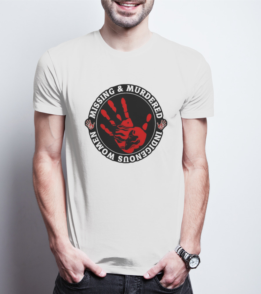 Missing Murdered Indigenous Women Red Handprint Symbol T-Shirt