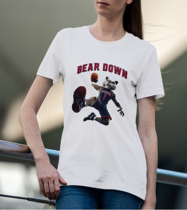 Bear Down Arizona Wildcats 2025 Mascot Basketball Action T-Shirt