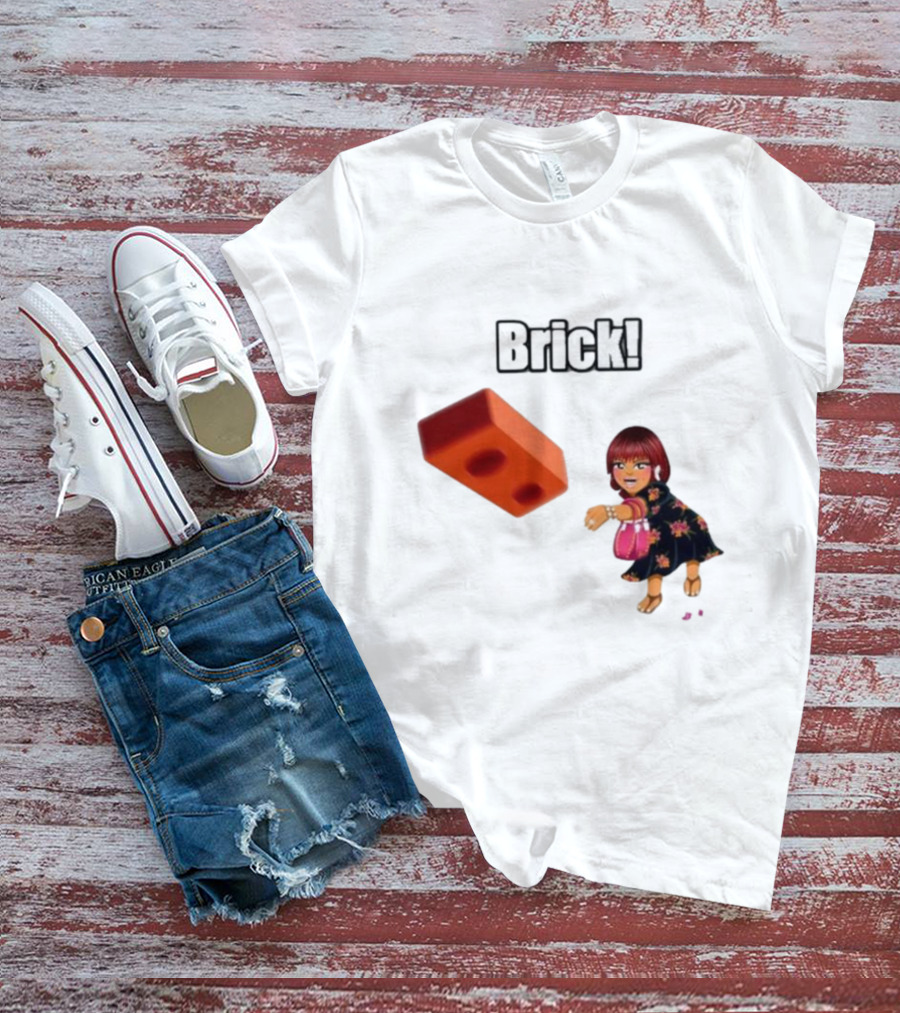 "Brick! Lushious Massacr Character With Red Brick" T-Shirt