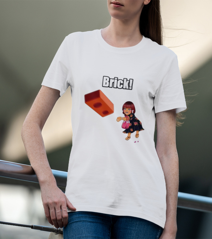 "Brick! Lushious Massacr Character With Red Brick" T-Shirt