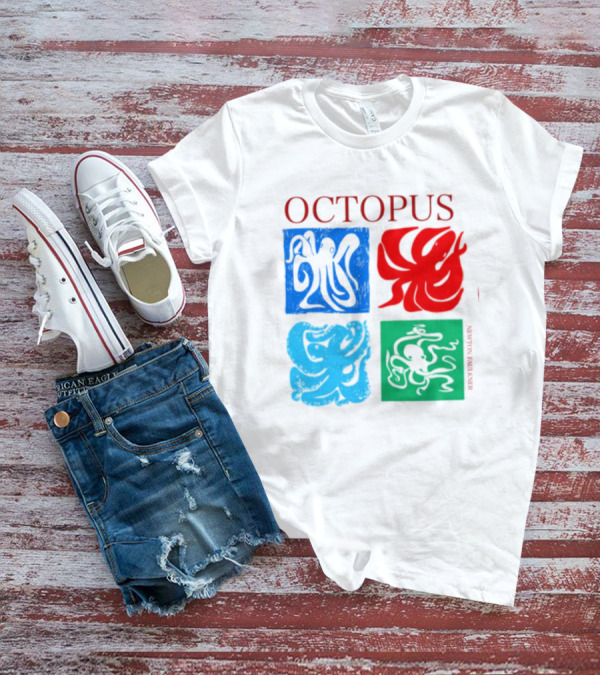Octopus NewtonFaulkner Four Colored Abstract Squares T-Shirt