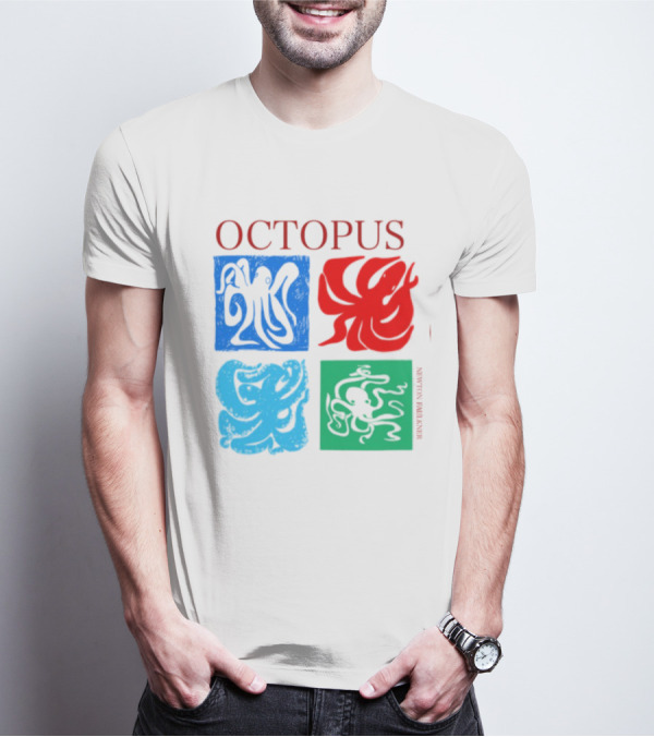 Octopus NewtonFaulkner Four Colored Abstract Squares T-Shirt