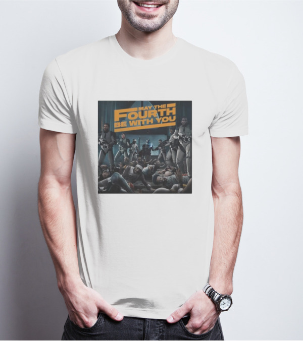 May The Fourth Be With You Basketball Players And Stormtroopers Scene T-Shirt